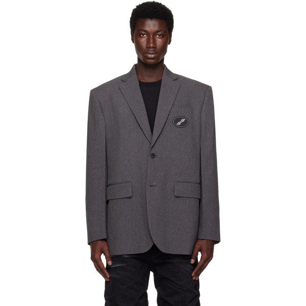  We11done Gray Oversized Suit Blazer 