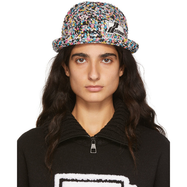  We11done Multicolor Crochet Logo Bucket Hat 