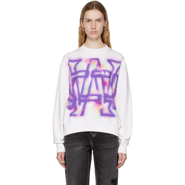  We11done White Rainbow Symbol Sweatshirt 