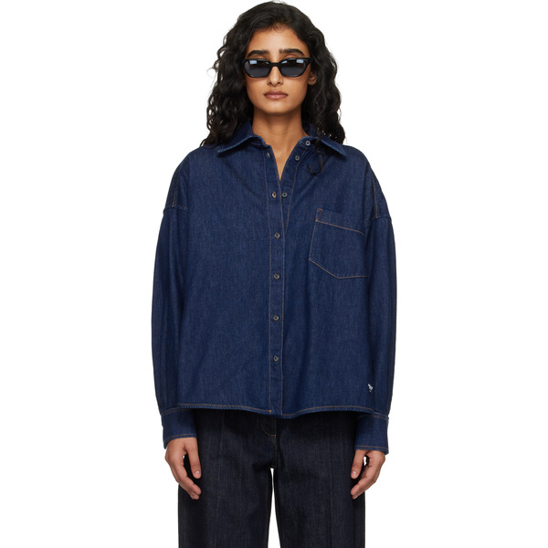  Weekend Max Mara Navy Foggia Denim Shirt 