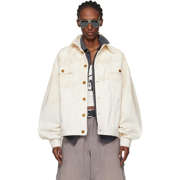  Willy Chavarria Off-white Chachi Denim Trucker Jacket 