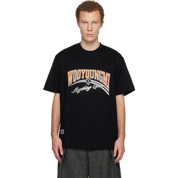  Wooyoungmi Black Lenticular Logo T-shirt 