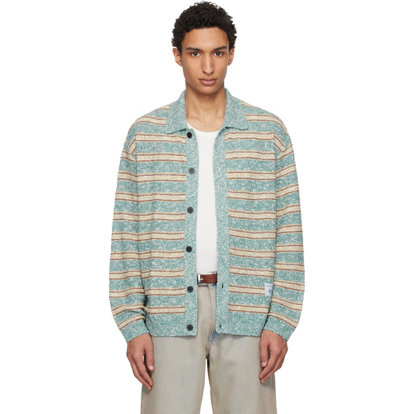  Wooyoungmi Blue Striped Cardigan 