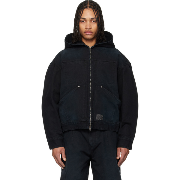  Wooyoungmi Navy Hood Dyed Jacket 