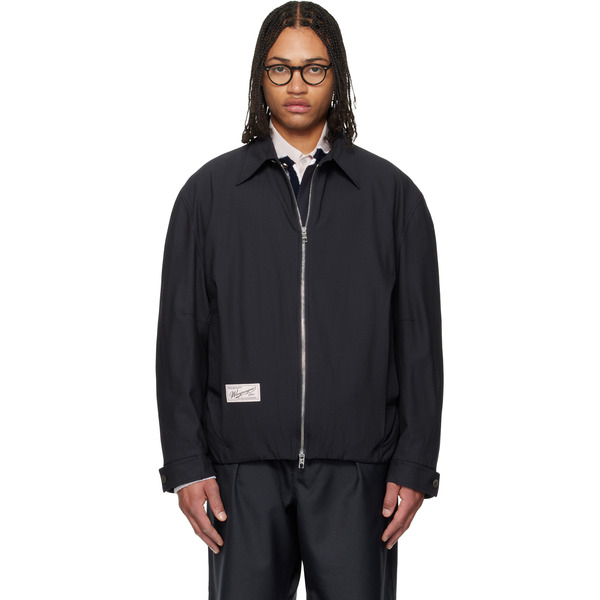  Wooyoungmi Navy Pin Stripe Zip-up Jacket 