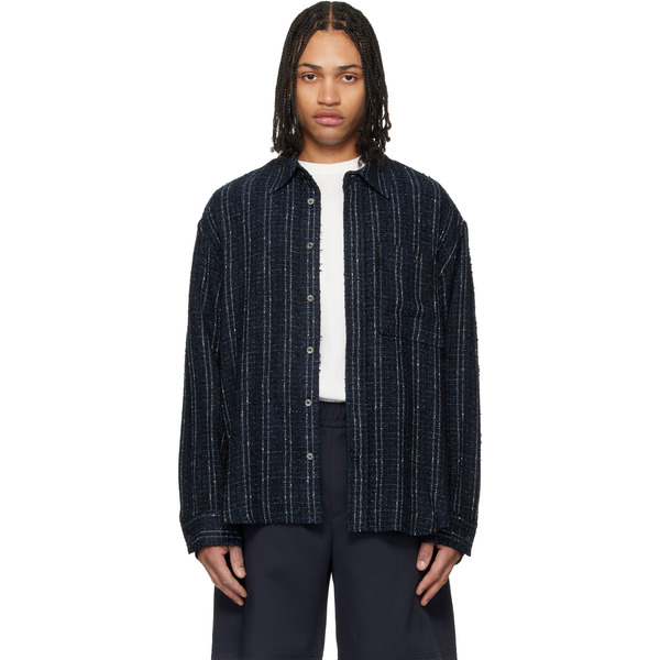  Wooyoungmi Navy Tweed Shirt 