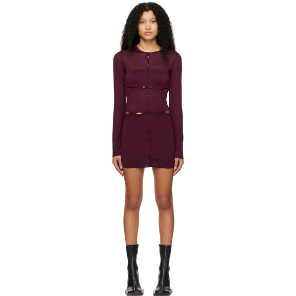  Wynn Hamlyn Burgundy Laundry Minidress 