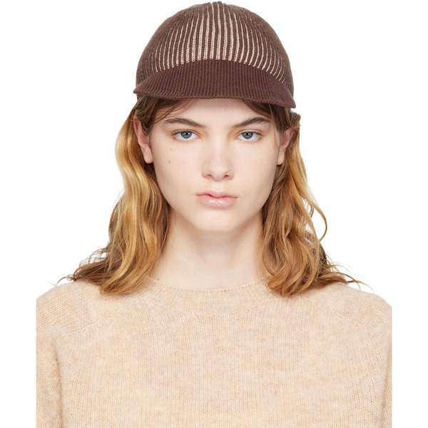  Ymc Brown & Beige Knitted Cap 