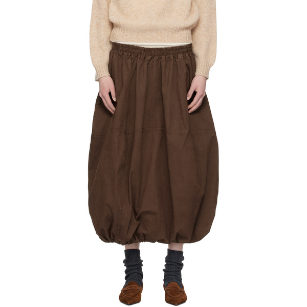  Ymc Brown Parachute Maxi Skirt 