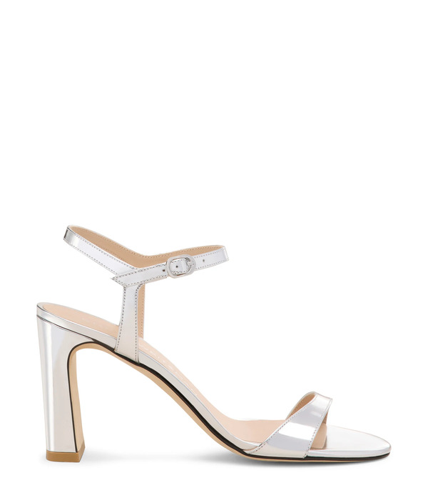  Stuart Weitzman Babette 85 - Woman Sandals Silver 40 