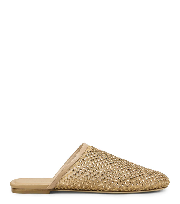  Stuart Weitzman Bareitall Shine Mule - Woman Sandals Adobe 38.5 