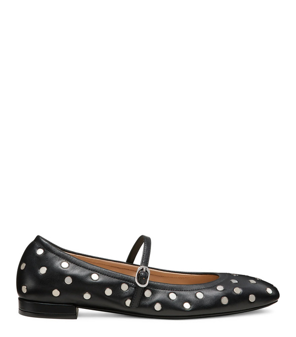  Stuart Weitzman Claris Stud Ballet Flat - Woman  Black 40 