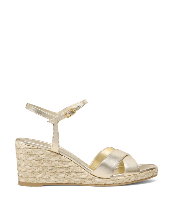  Stuart Weitzman Dayna Espadrille Wedge - Woman Wedges Light Gold/natural 36.5 