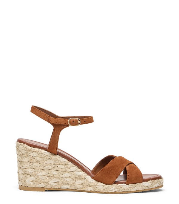  Stuart Weitzman Dayna Espadrille Wedge - Woman Wedges Luxe Saddle/natural 37.5 