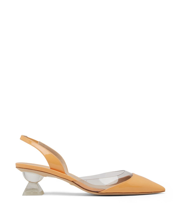  Stuart Weitzman Lucite Sculpt Sling 50 Pm - Woman  Mango 37 