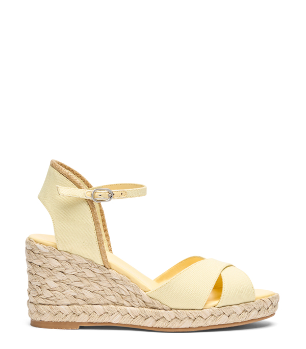  Stuart Weitzman Mirela Ii Espadrille Wedge - Woman  Lemon Chiffon/natural 36 