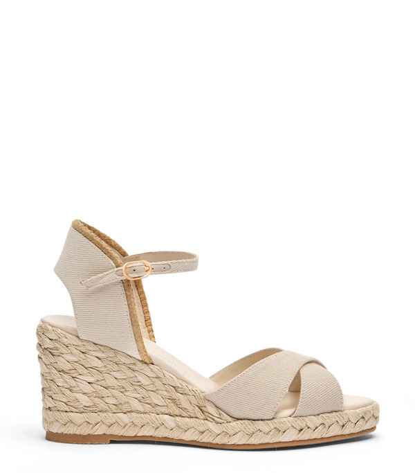  Stuart Weitzman Mirela Ii Espadrille Wedge - Woman  Linen/ Natural 41 