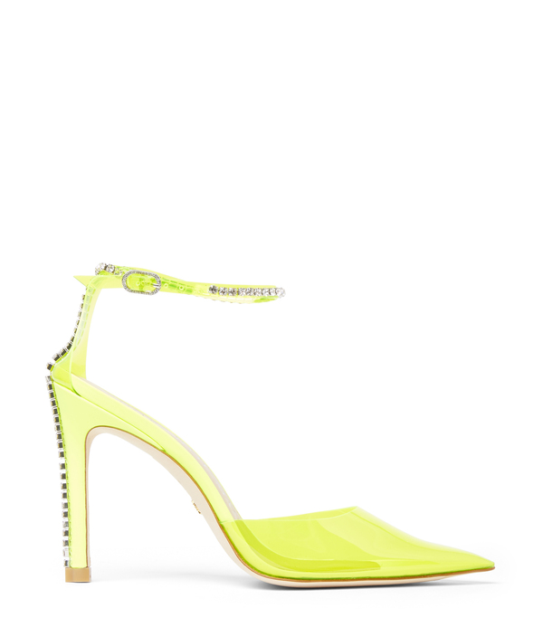  Stuart Weitzman Stuart Glam 100 Strap Pump - Woman Pumps And Slingback Neon Yellow 37 