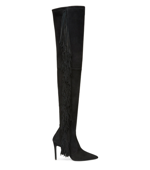  Stuart Weitzman Ultrastuart Fringe 100 Boot - Woman  Black 36 