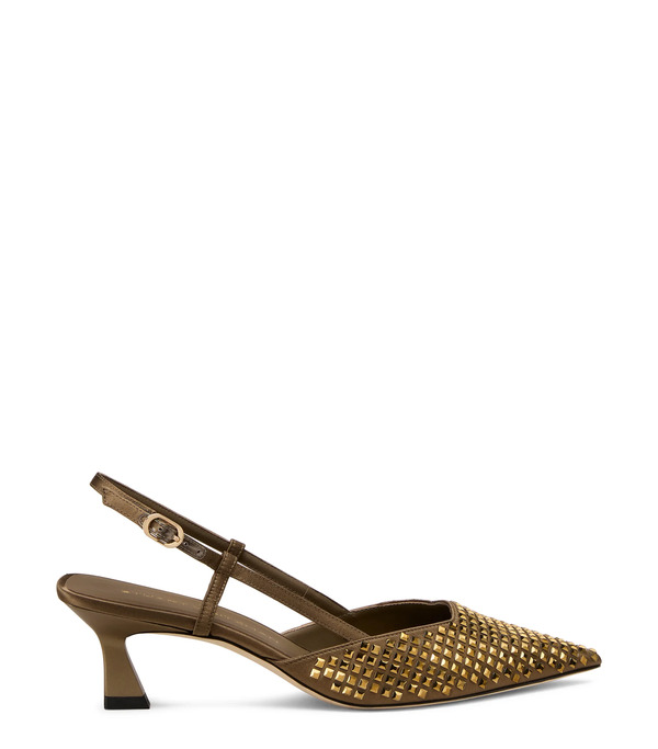  Stuart Weitzman Vinnie Radiant Slingback 50 - Woman Slingback Golden Olive 38 