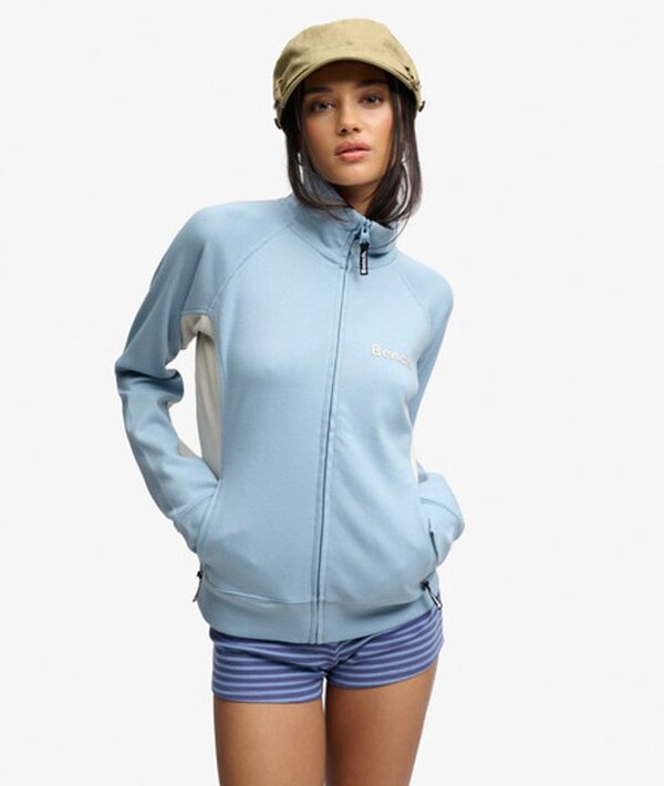  Bench X Superdry & Co Women's Bench High Neck Contrast Track Top Light Blue / Blue Fog/ Moonbeam   Size: Xs 