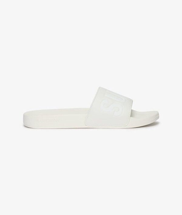  Superdry & Co Men's Code Core Pool Sliders White / Optic/optic   Size: 8 9 