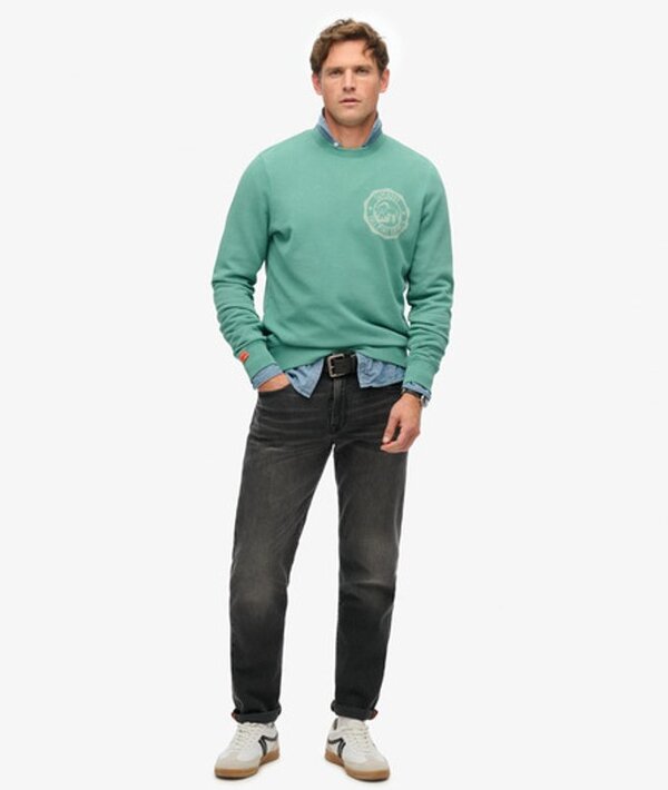  Superdry & Co Men's Lo Fi Outdoor Mono Relaxed Crew Sweatshirt Green / Galvanised Green   Size: Xxxl 