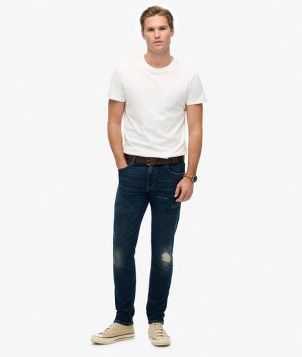  Superdry & Co Men's Organic Cotton Vintage Slim Jeans Dark Blue / Frontier Repair Blue   Size: 28/32 