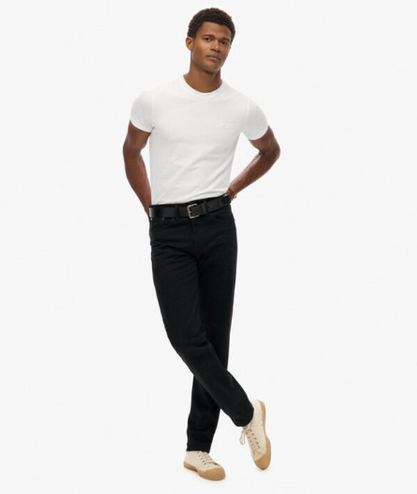 Superdry & Co Men's Organic Cotton Vintage Slim Straight Jeans Black / Venom Washed Black   Size: 34/34 