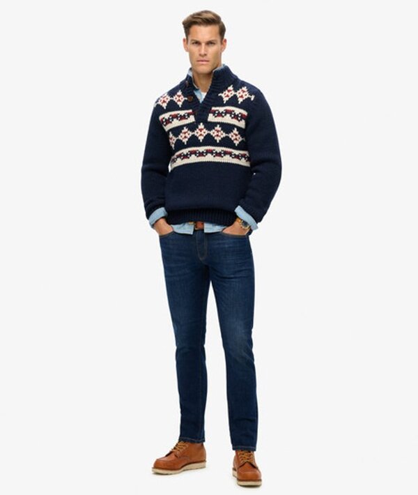  Superdry & Co Men's Organic Cotton Vintage Slim Straight Jeans Blue / Rutgers Dark Ink   Size: 30/32 