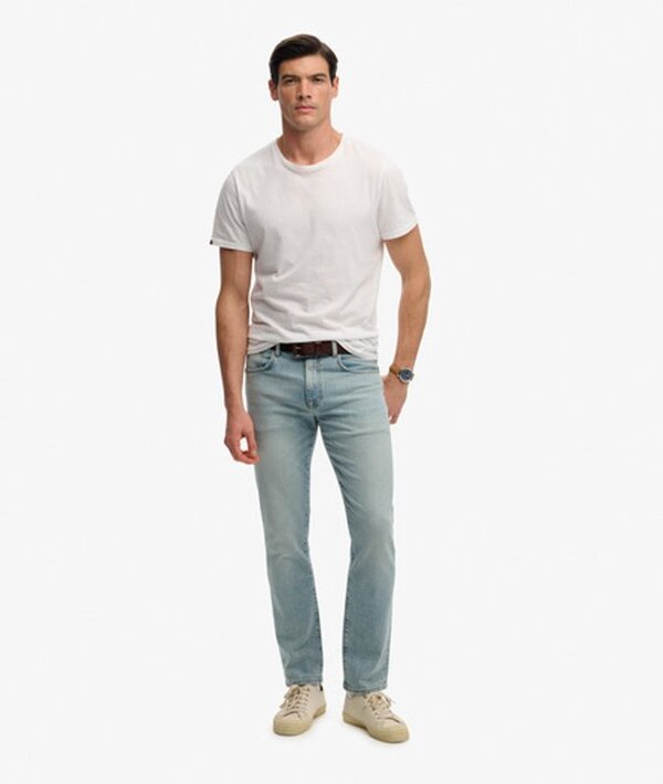  Superdry & Co Men's Organic Cotton Vintage Slim Straight Jeans Light Blue / Heavy Stonewash Blue   Size: 30/30 