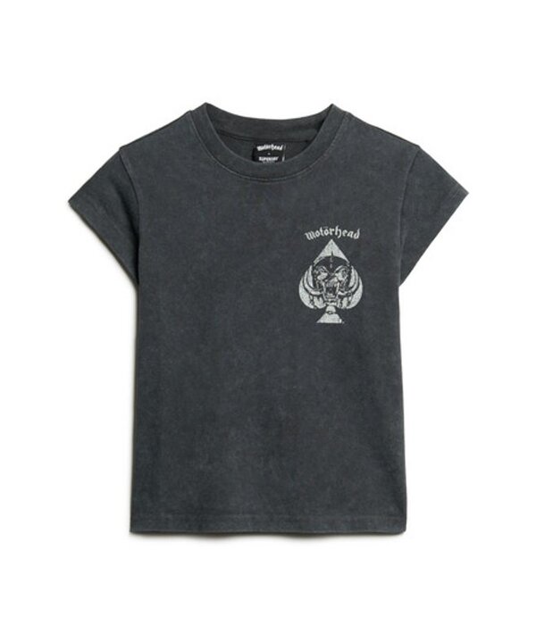  Superdry & Co Women's Motörhead X Superdry & Co Cap Sleeve Band T Shirt Black / Mid Back In Black   Size: 16 