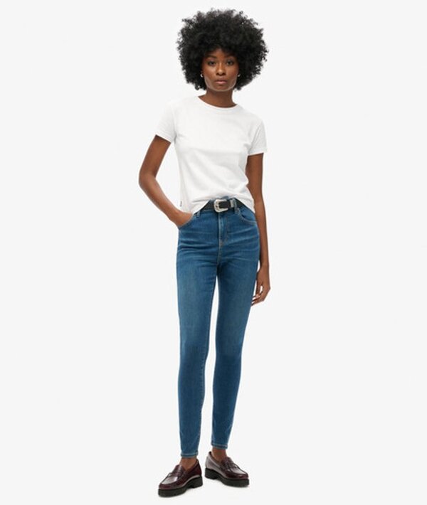  Superdry & Co Women's Organic Cotton High Rise Skinny Denim Jeans Dark Blue / Fulton Vintage Blue   Size: 30/32 