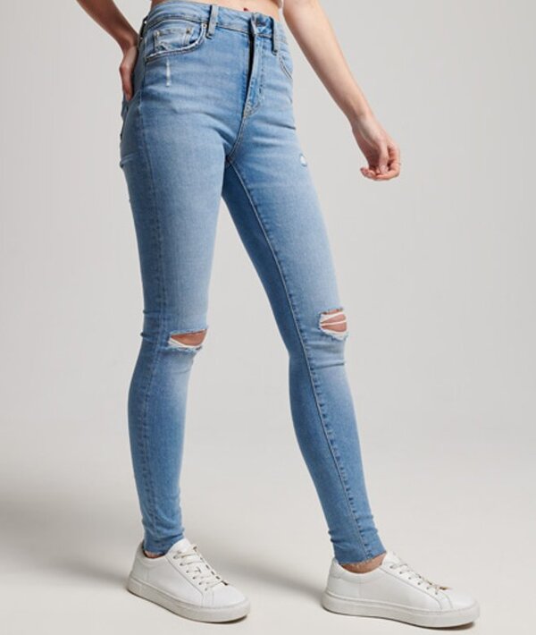  Superdry & Co Women's Organic Cotton High Rise Skinny Denim Jeans Light Blue / Spring Vintage Custom   Size: 28/32 