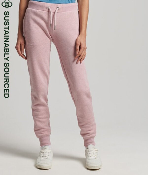  Superdry & Co Women's Organic Cotton Vintage Logo Embroidered Joggers Pink / Soft Pink Marl   Size: 8 