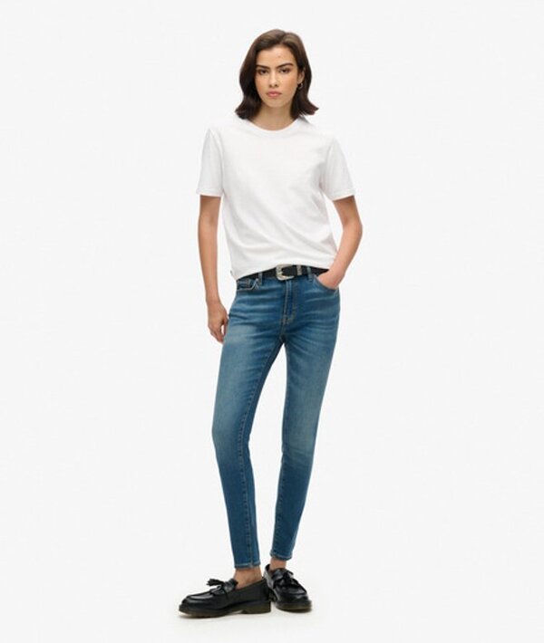  Superdry & Co Women's Organic Cotton Vintage Mid Rise Skinny Jeans Dark Blue / Fulton Vintage Blue   Size: 30/30 