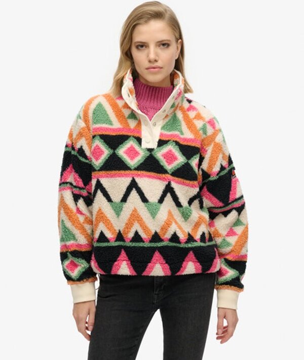  Superdry & Co Women's Super Soft Printed Teddy Fleece Multiple Colours / Cream Terry Print   Size: 6 