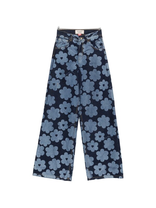  Alessandro Enriquez Alessandro Enriquez Printed Denim Jeans 