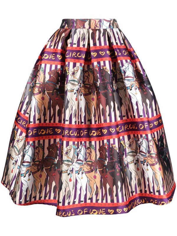  Alessandro Enriquez Alessandro Enriquez Printed Midi Skirt 