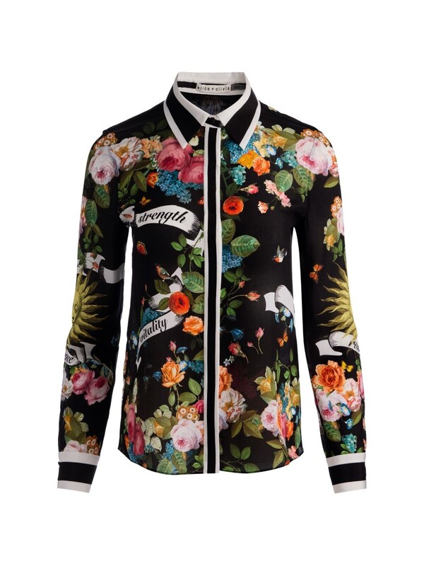  Alice+olivia Alice+olivia Printed Silk Shirt 