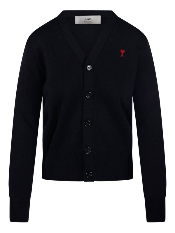  Ami Paris Ami Paris Ami De Coeur Wool Cardigan 