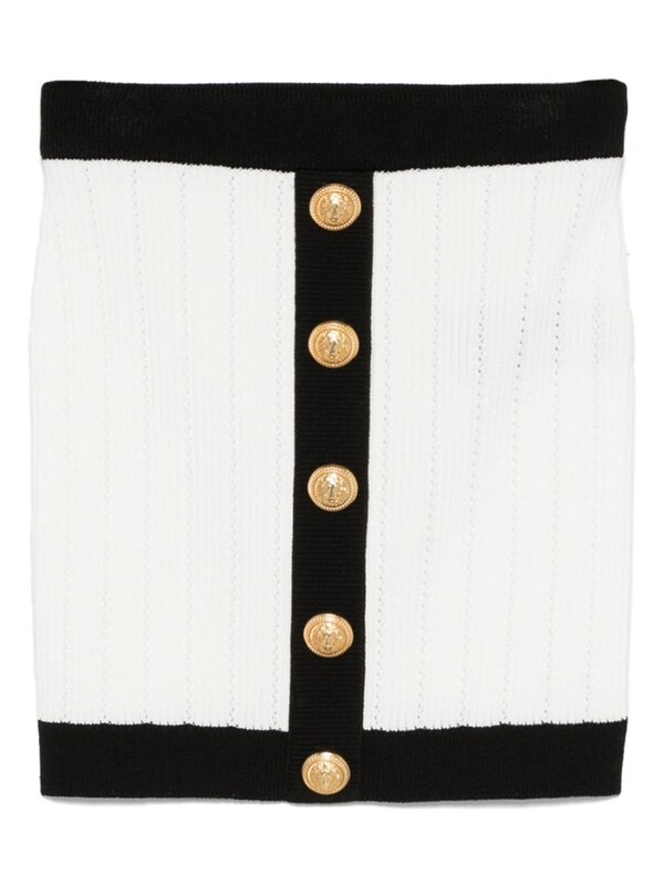 Balmain Balmain Knitted Buttoned Mini Skirt 