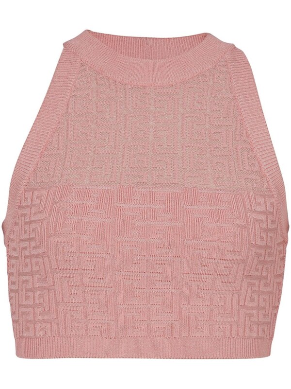  Balmain Balmain Monogram Halterneck Top 