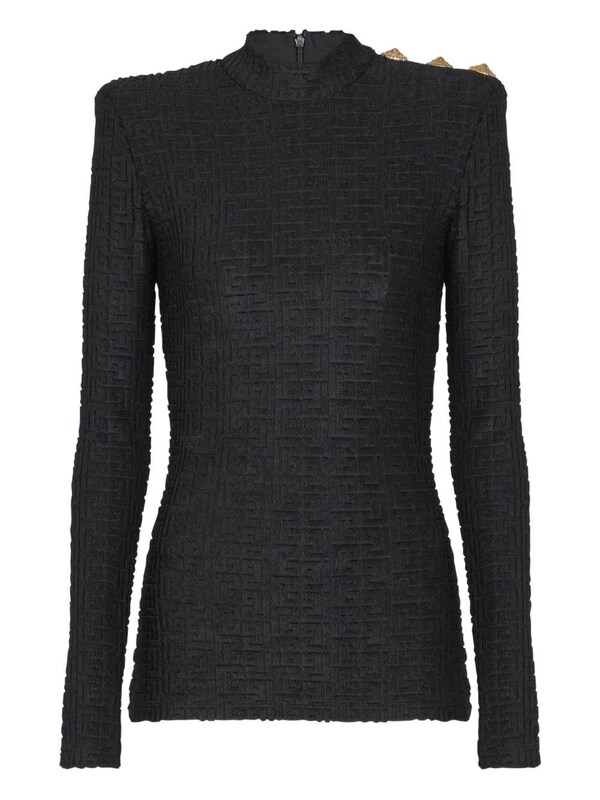  Balmain Balmain Monogram High-neck Top 