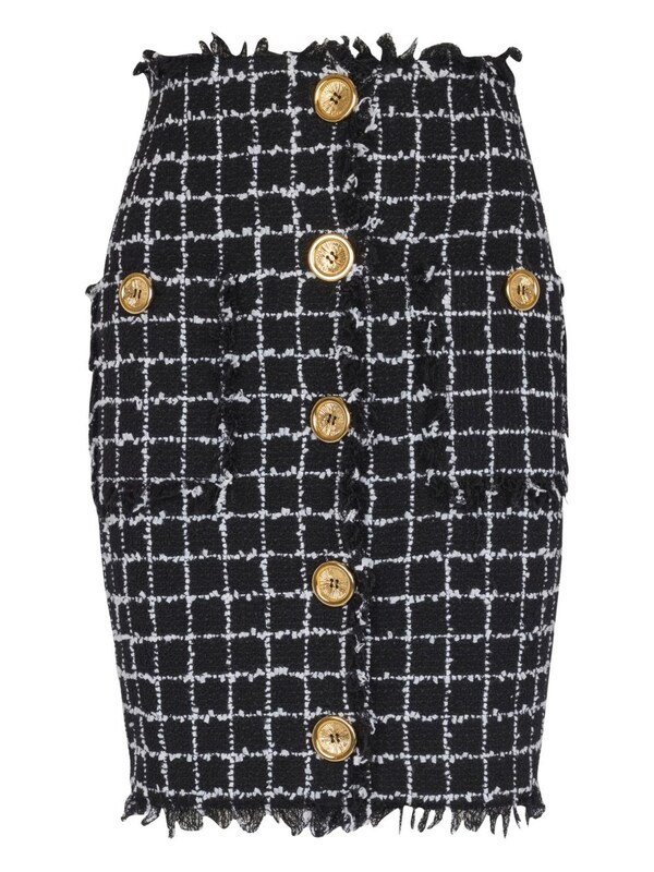  Balmain Balmain Tweed Midi Skirt 