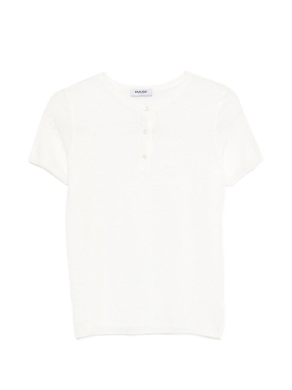  Base Base Linen And Cotton Blend T-shirt 