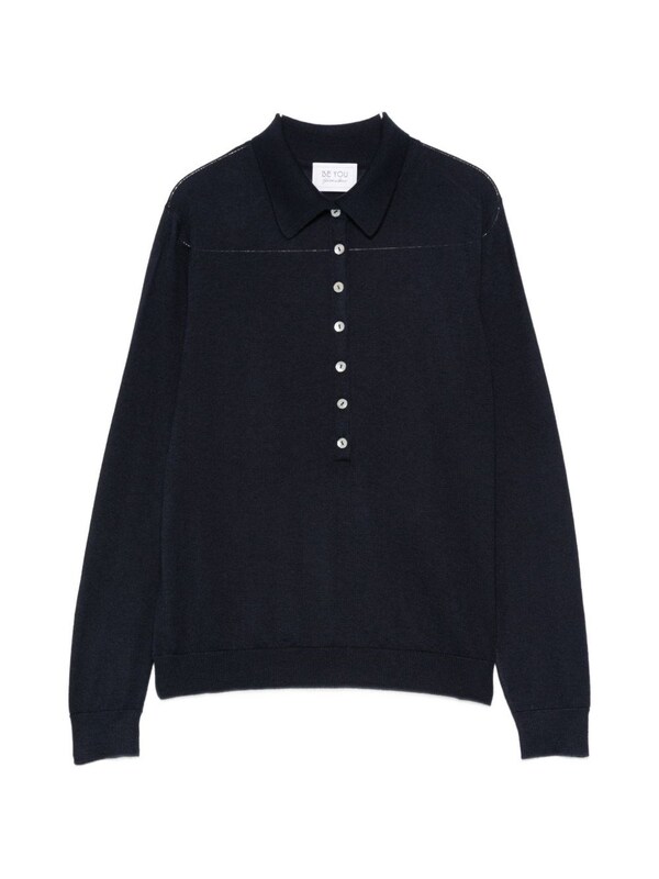  Beyou Beyou Cashmere And Silk Polo Sweater 