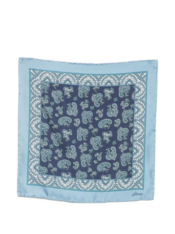  Brioni Brioni Printed Silk Pocket Square 