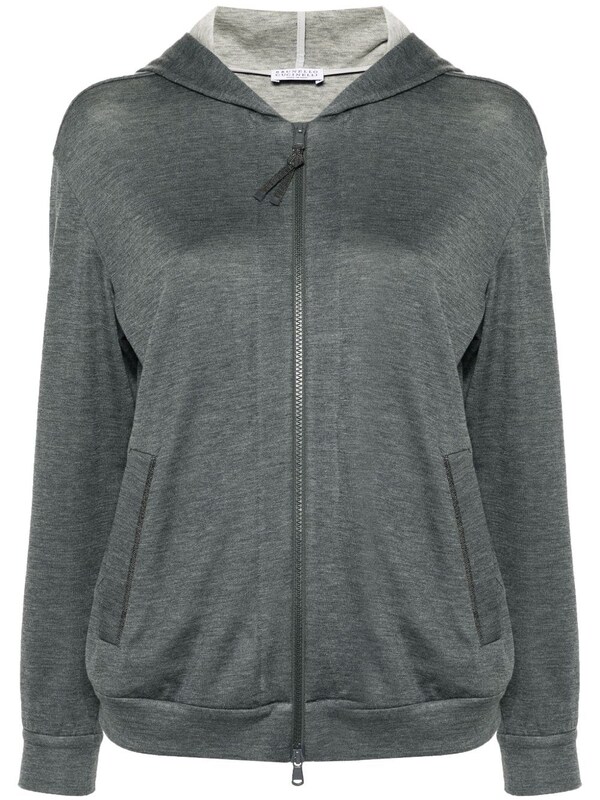  Brunello Cucinelli Brunello Cucinelli Cotton And Silk Hooded Cardigan 