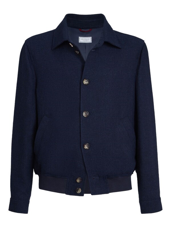  Brunello Cucinelli Brunello Cucinelli Linen And Silk Blend Blouson Jacket 